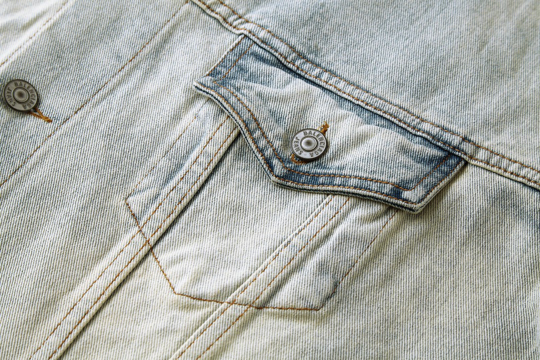 Balenciaga 巴黎世家 手臂字母刺绣logo 牛仔外套 牛仔衣 夹克 秋冬 蓝色