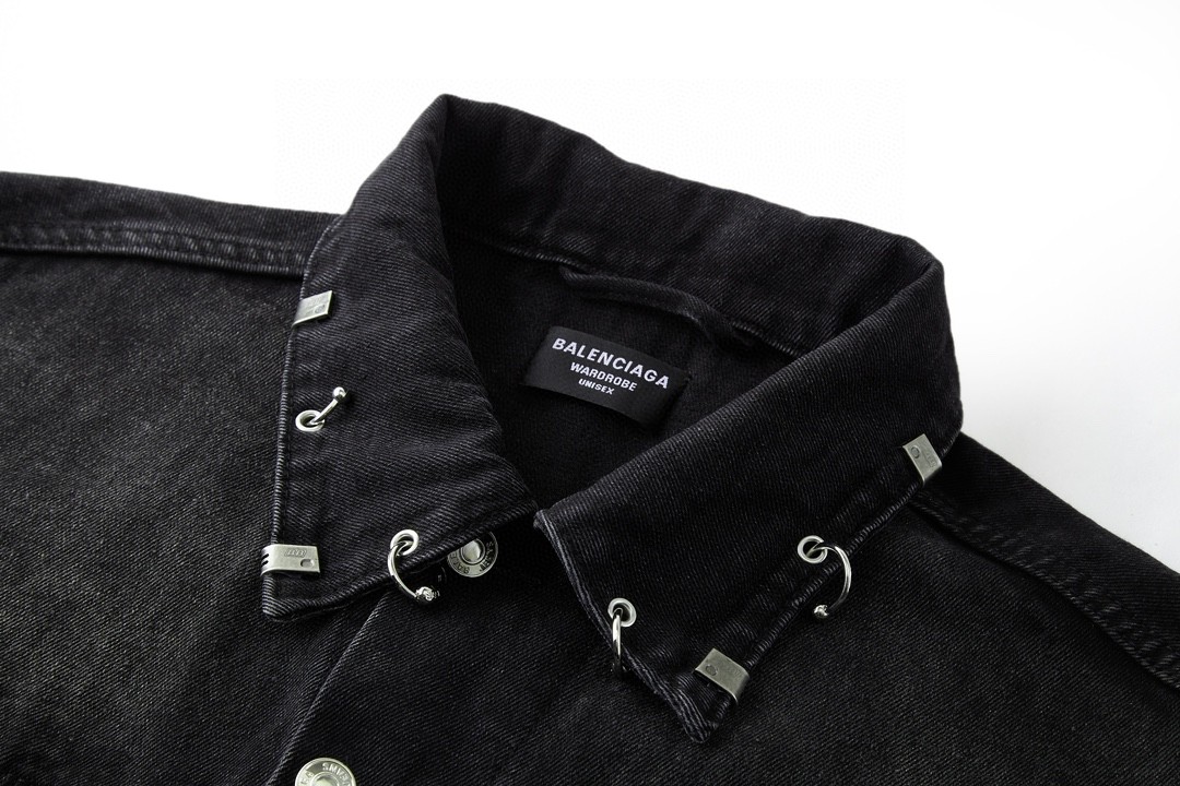 Balenciaga 巴黎世家 铆钉环扣 牛仔外套 牛仔衣 夹克 秋冬 黑色