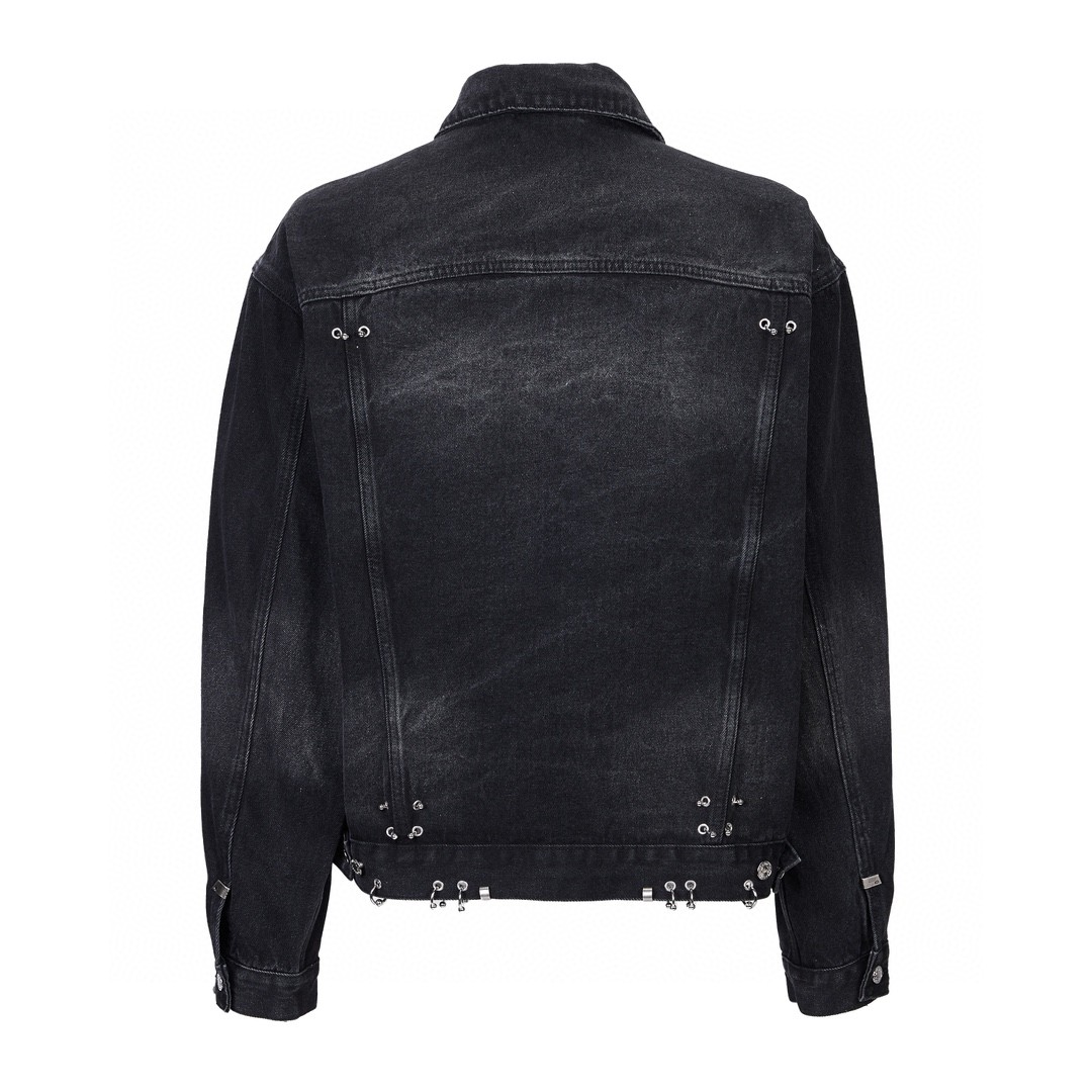 Balenciaga 巴黎世家 铆钉环扣 牛仔外套 牛仔衣 夹克 秋冬 黑色