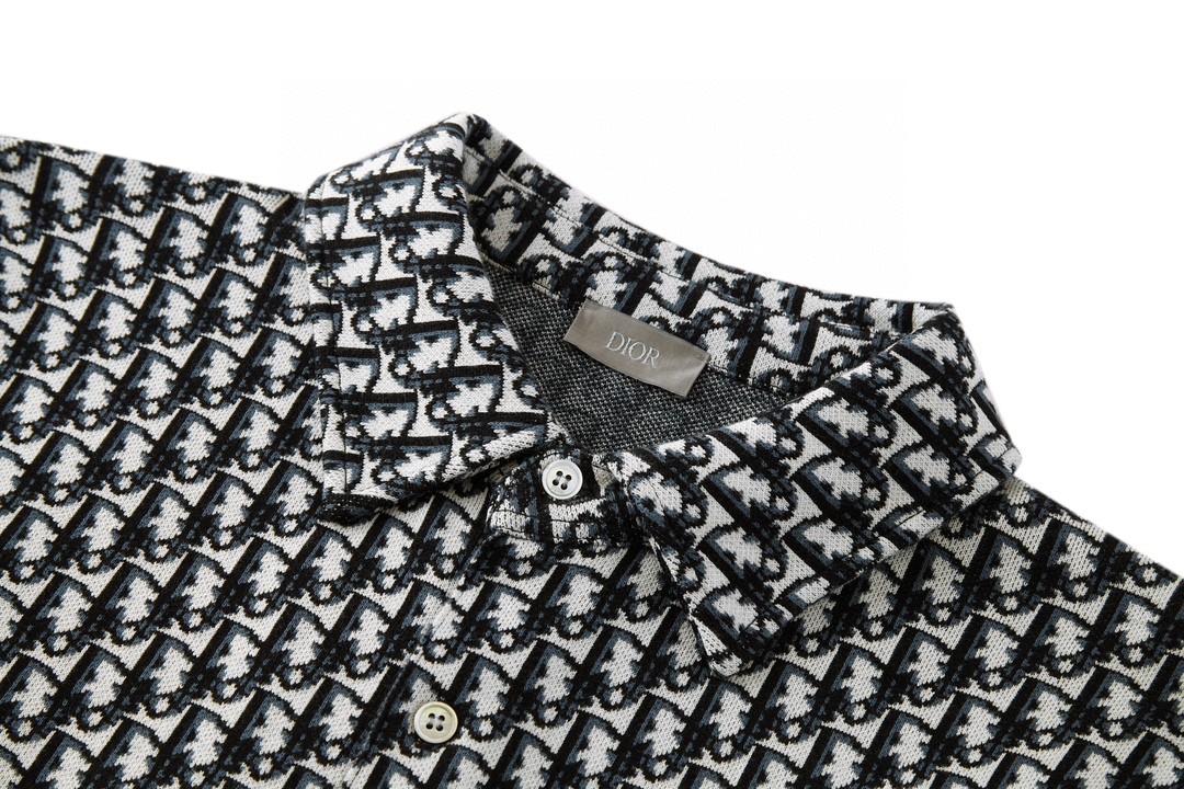 DIOR 迪奥 经典满印老花针织衬衫 长袖 外套 秋冬款 023M550AT099-C185