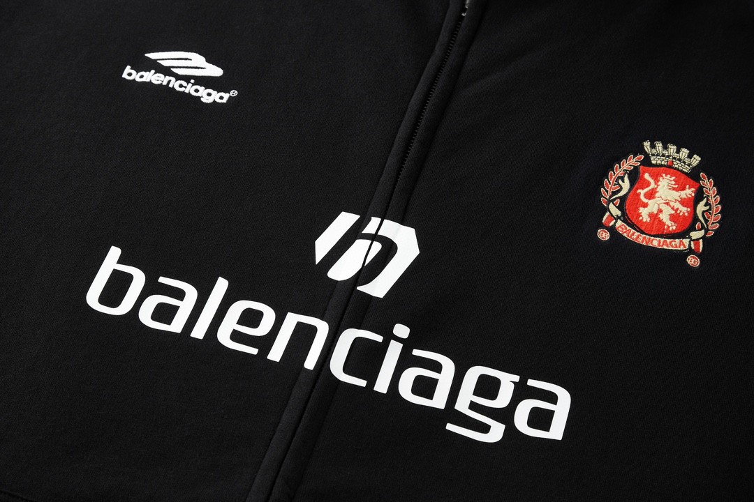 Balenciaga 巴黎世家 曼联队标10号拉链卫衣 连帽卫衣 长袖 秋冬 黑色 