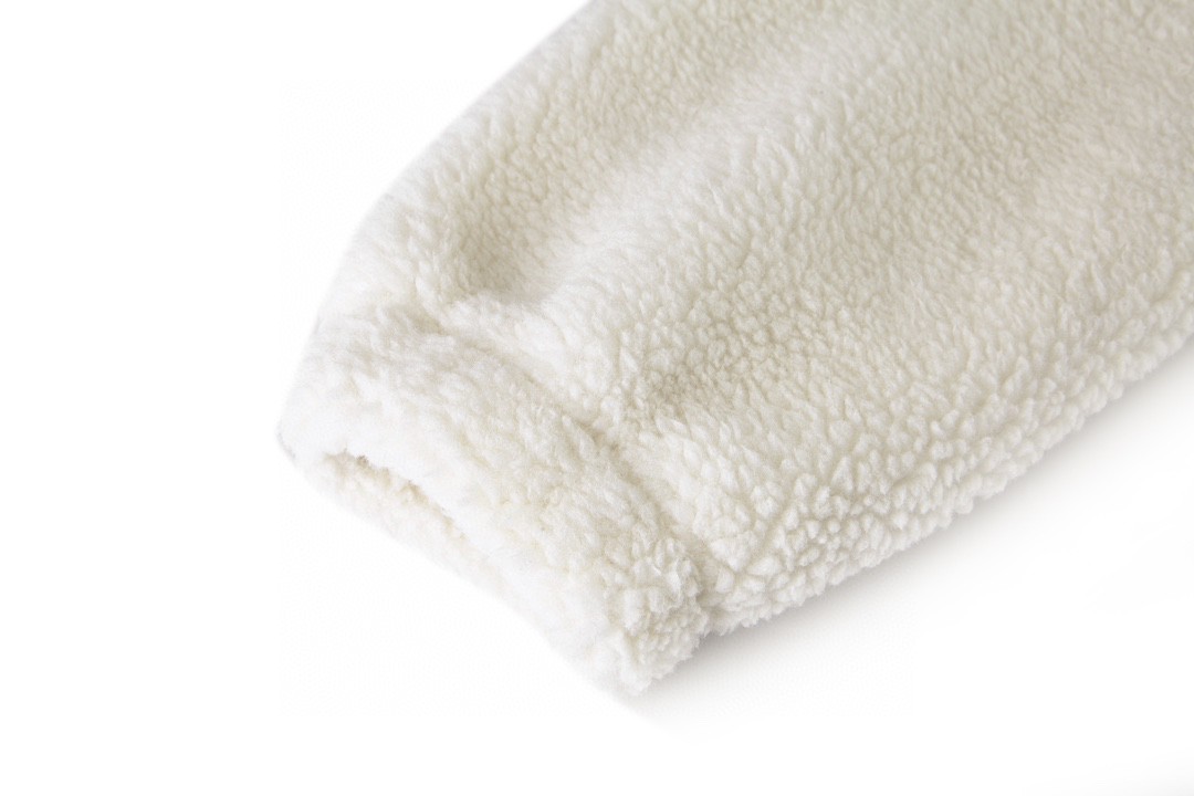 CELINE 赛琳 拼接logo字母 羊羔毛卫衣 夹克 外套 长袖 米白绿