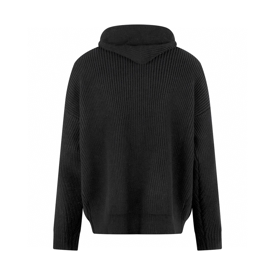 CELINE 赛琳 FW22 字母Logo印花针织毛衣 连帽卫衣 宽松 长袖 外套 黑色