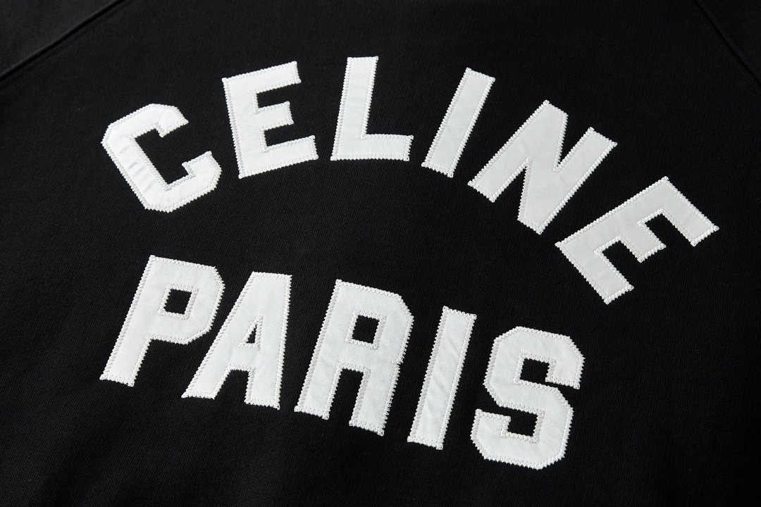 CELINE 赛琳 条纹边饰字母logo单排扣 长袖 夹克 棒球服 外套 秋冬款 黑色 