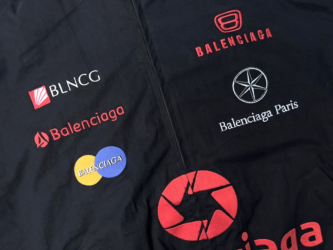 Balenciaga 巴黎世家 刺绣Logo字母 长袖 夹克 冲锋衣 外套 秋冬 黑色 