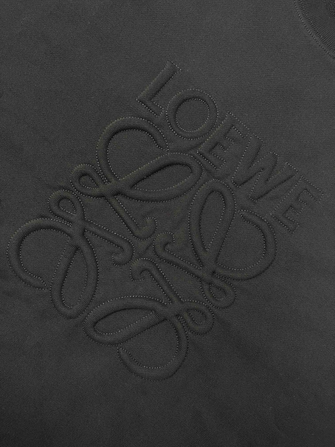 Loewe 罗意威 纯色字母刺绣图案卫衣 圆领 长袖 秋冬 黑色