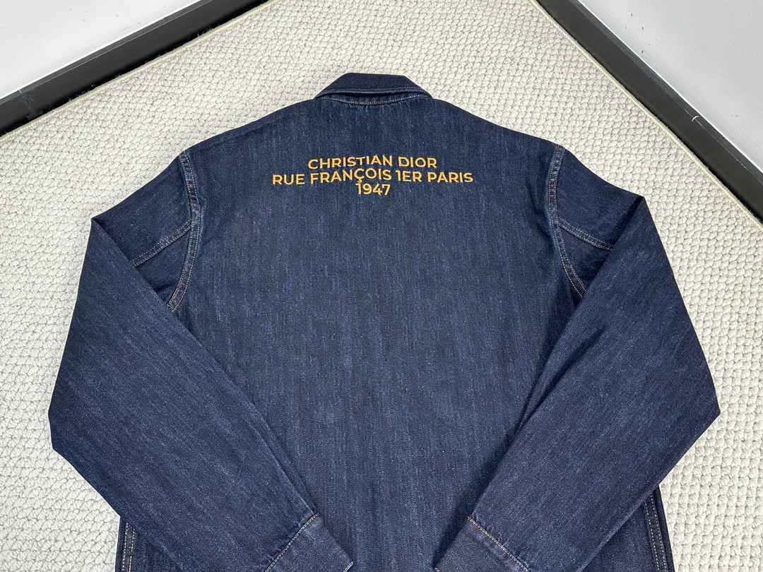 DIOR 迪奥 字母logo刺绣拉链牛仔外套 牛仔衣 夹克 长袖 秋冬款 蓝色 