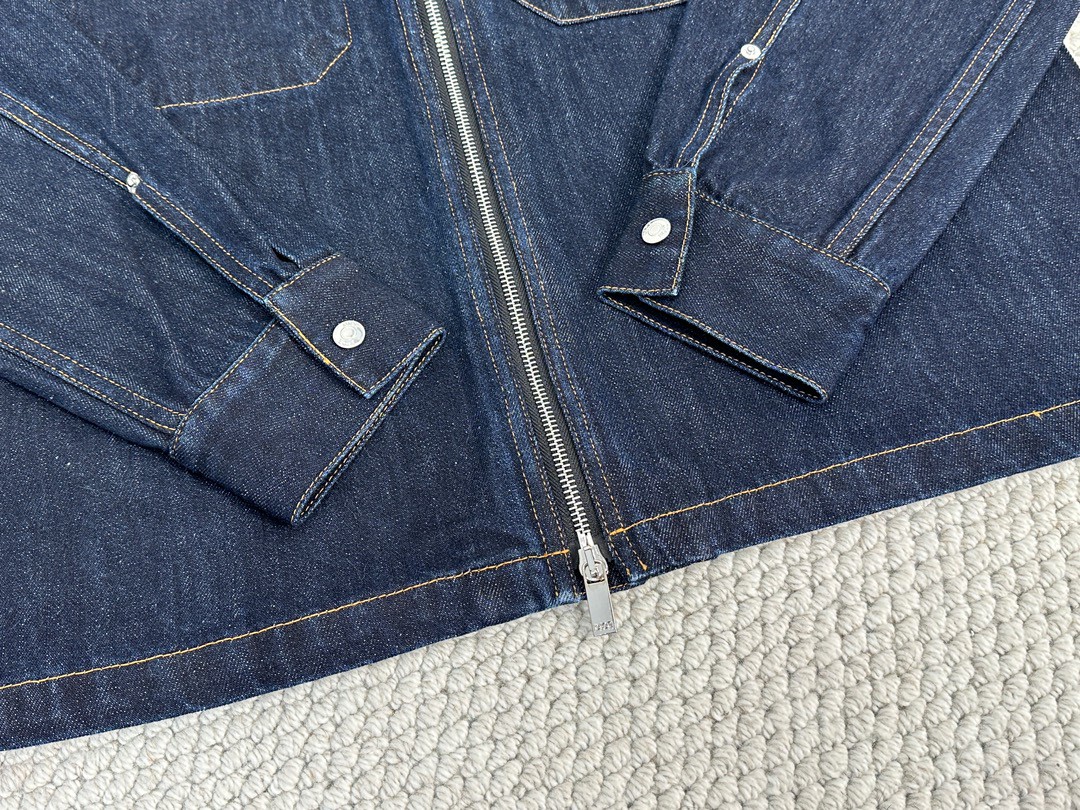 DIOR 迪奥 字母logo刺绣拉链牛仔外套 牛仔衣 夹克 长袖 秋冬款 蓝色 