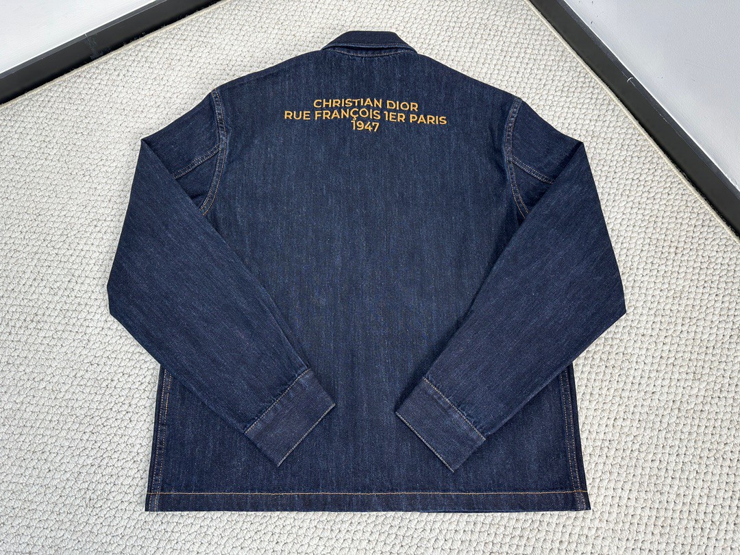 DIOR 迪奥 字母logo刺绣拉链牛仔外套 牛仔衣 夹克 长袖 秋冬款 蓝色 