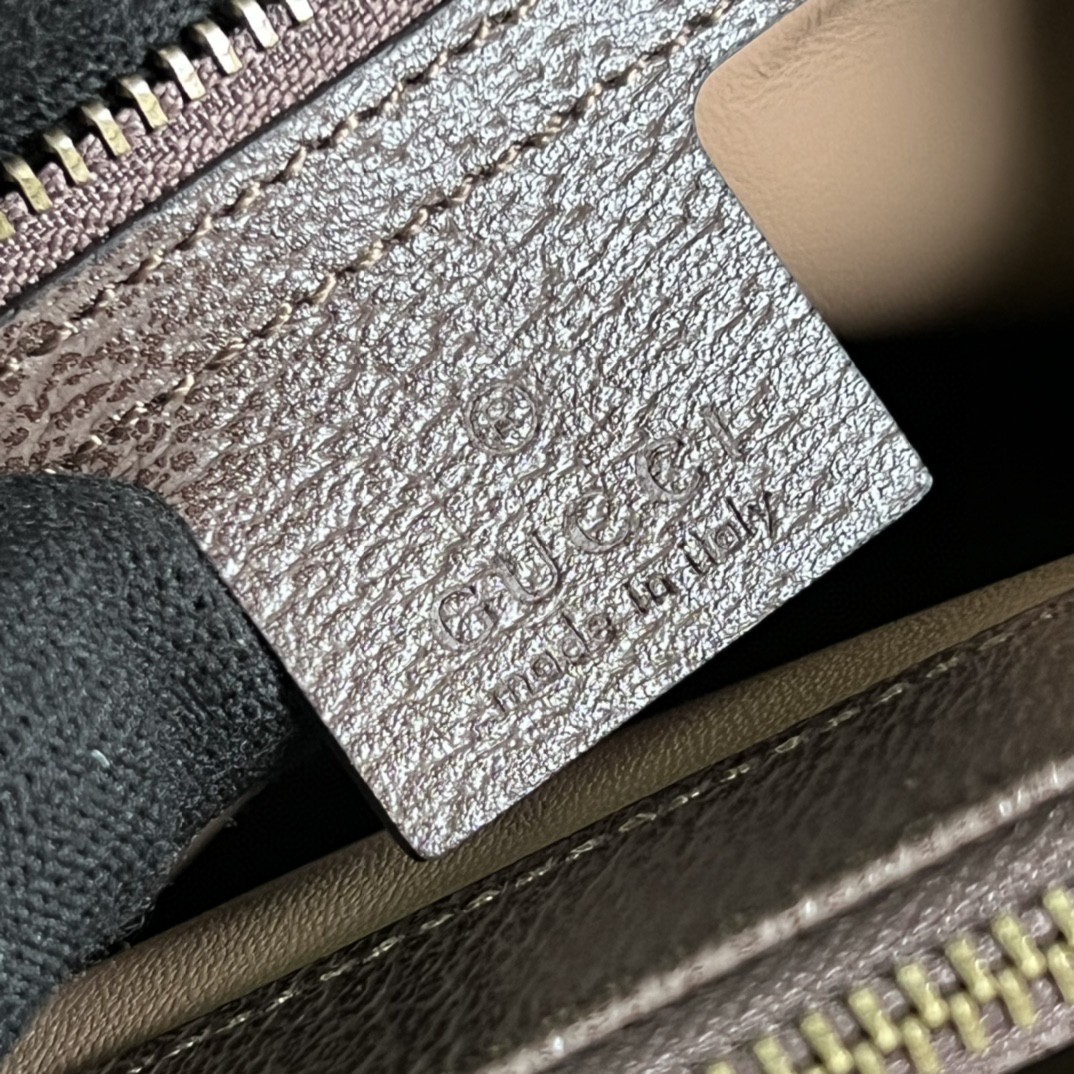 原厂皮 GUCCI 古驰 双G大老花Logo 帆布拼皮革竹节大号手提包 单肩包 斜挎包 棕色 655658