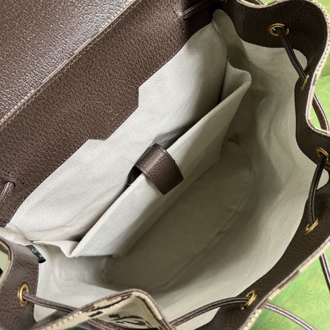 原厂皮 GUCCI 古驰 Jumbo 双G大老花Logo 帆布拼皮大容量 书包 双肩包 背包 棕色 678829-UKMEG-2569