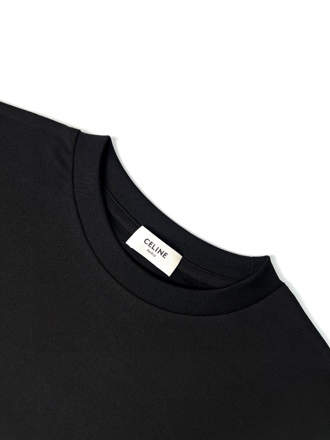 CELINE 赛琳 纯色刺绣徽标 T恤 圆领 短袖 夏款 男女同款 黑色 2X04I671Q-38AW