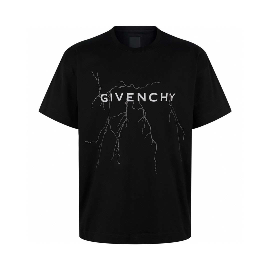 Givenchy 纪梵希 闪电字母印花 T恤 短袖 套头 夏款 黑色