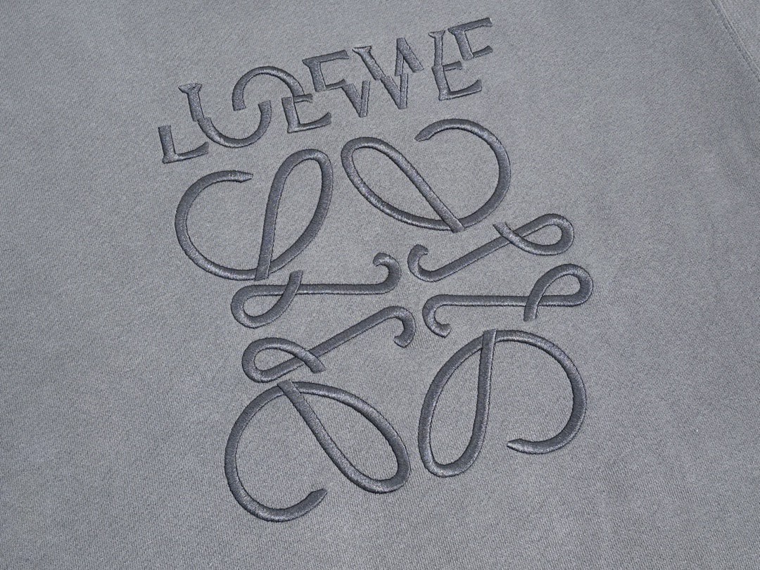 Loewe 罗意威 SS24 Logo字母刺绣连帽卫衣 长袖 秋冬 灰色 H526Y25X39-1300
