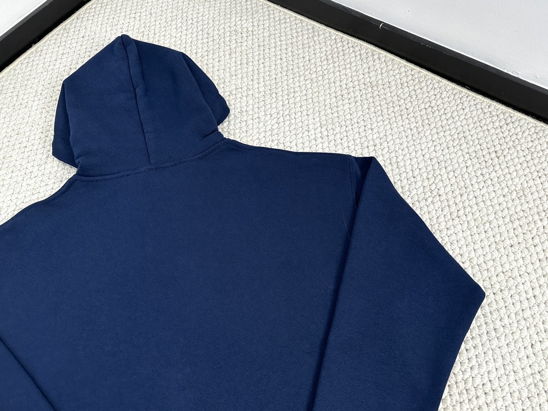 Loewe 罗意威 SS24 Logo字母刺绣连帽卫衣 长袖 秋冬 普鲁士蓝 H526Y25X39-5290