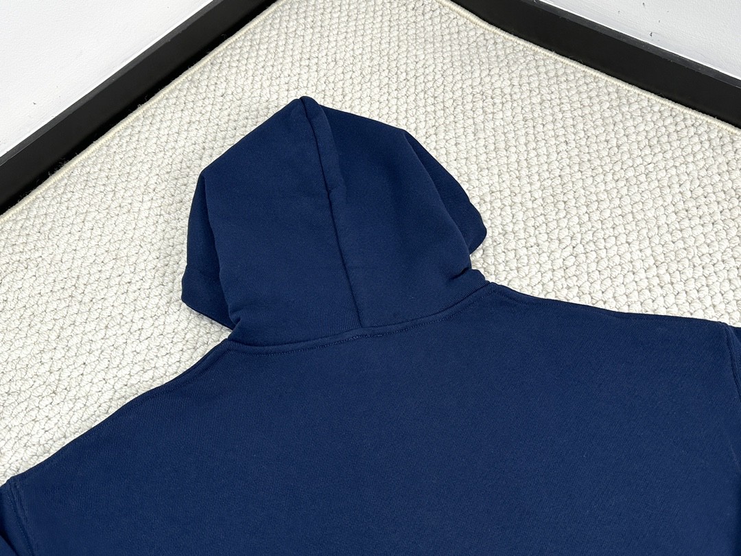 Loewe 罗意威 SS24 Logo字母刺绣连帽卫衣 长袖 秋冬 普鲁士蓝 H526Y25X39-5290