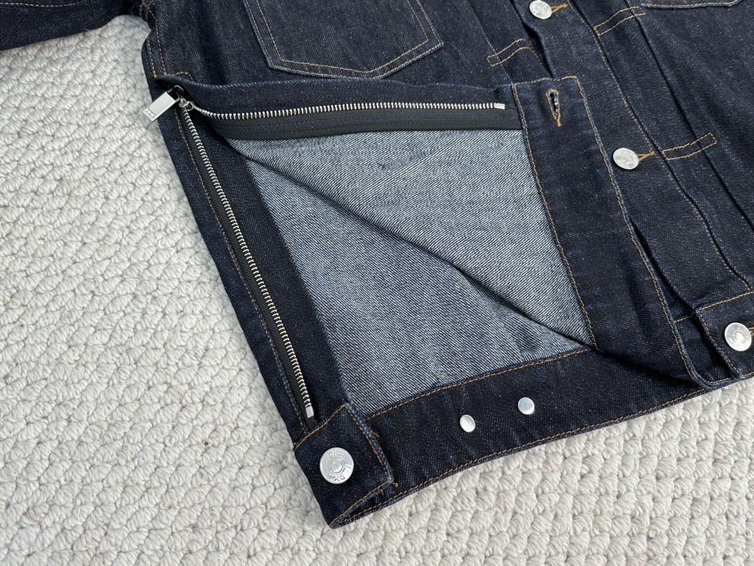 DIOR 迪奥 SS24 明线单排扣牛仔外套 长袖 秋冬款 蓝色 413D484A356X-C540