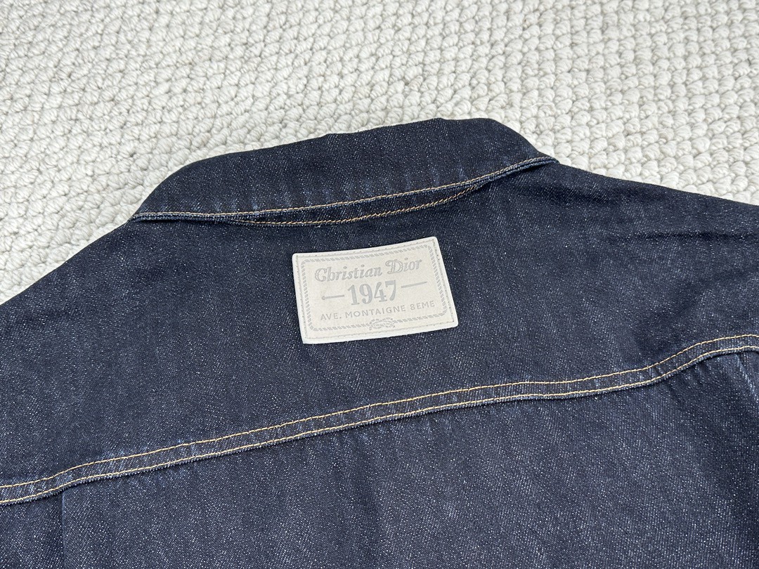 DIOR 迪奥 SS24 明线单排扣牛仔外套 长袖 秋冬款 蓝色 413D484A356X-C540