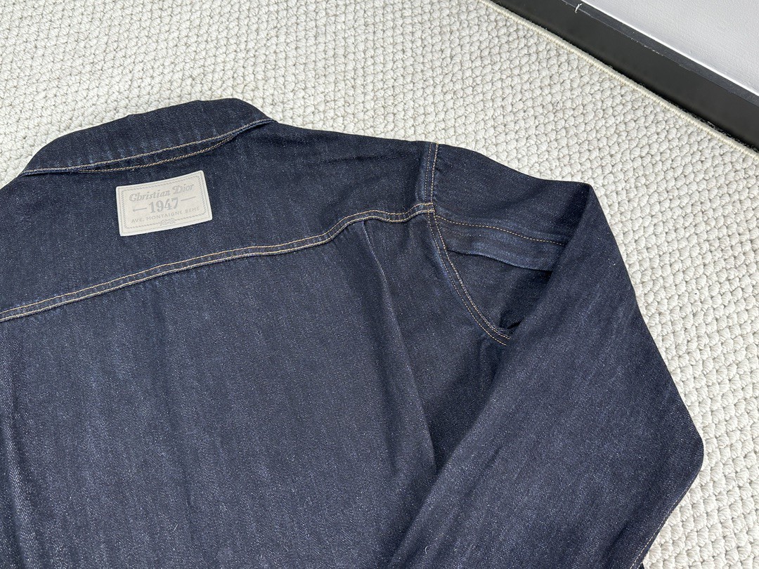 DIOR 迪奥 SS24 明线单排扣牛仔外套 长袖 秋冬款 蓝色 413D484A356X-C540