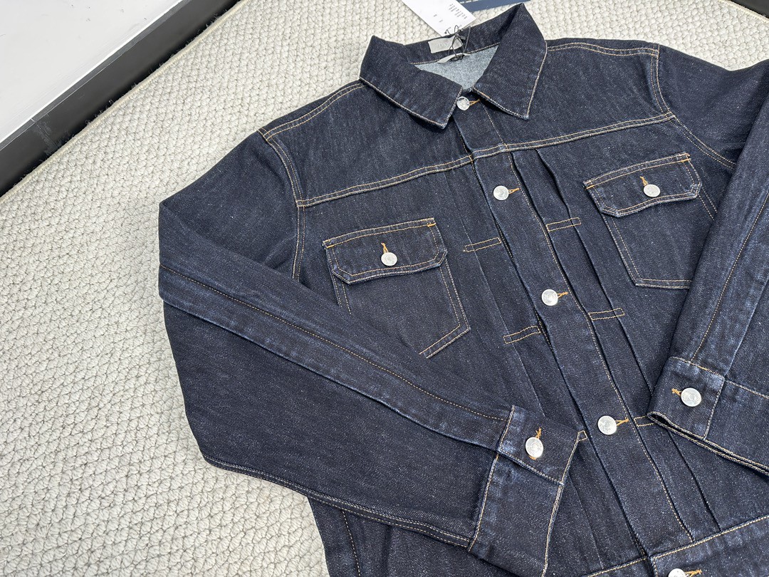 DIOR 迪奥 SS24 明线单排扣牛仔外套 长袖 秋冬款 蓝色 413D484A356X-C540