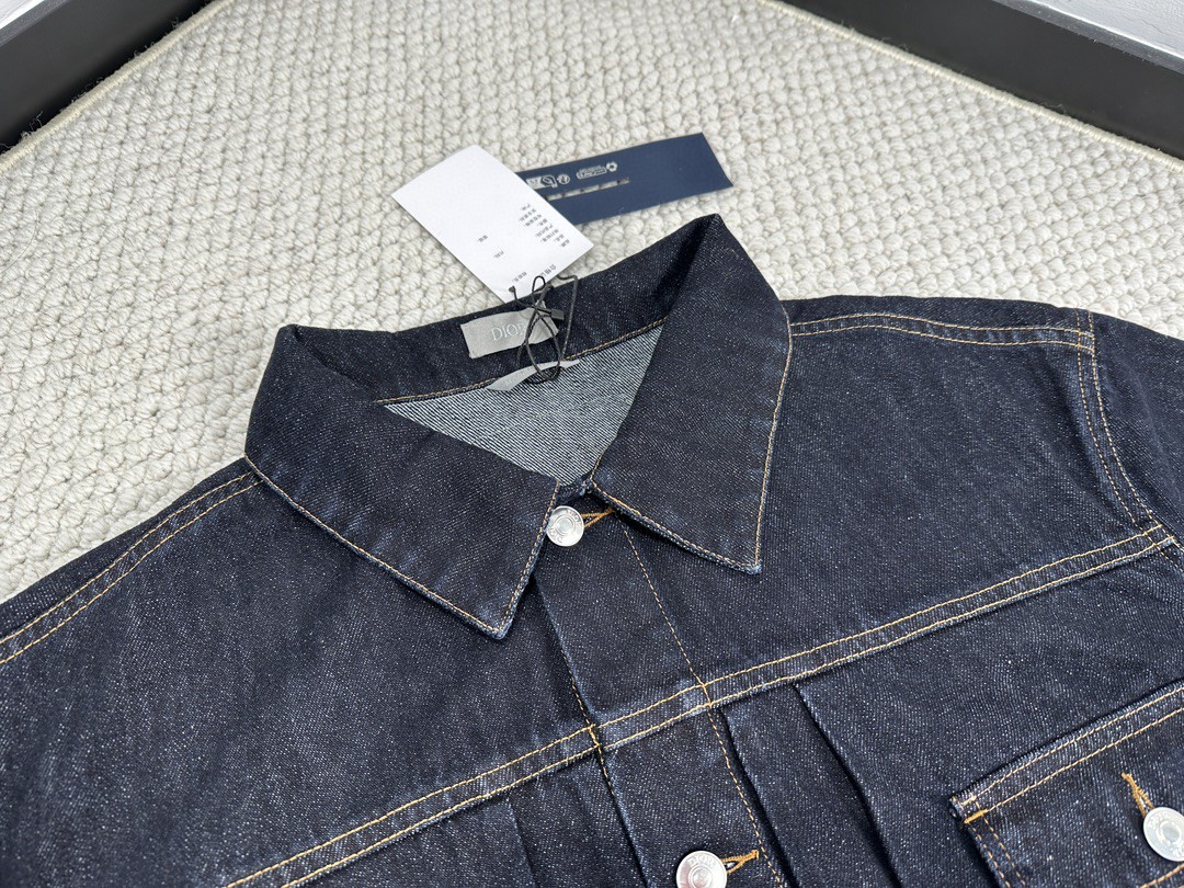 DIOR 迪奥 SS24 明线单排扣牛仔外套 长袖 秋冬款 蓝色 413D484A356X-C540