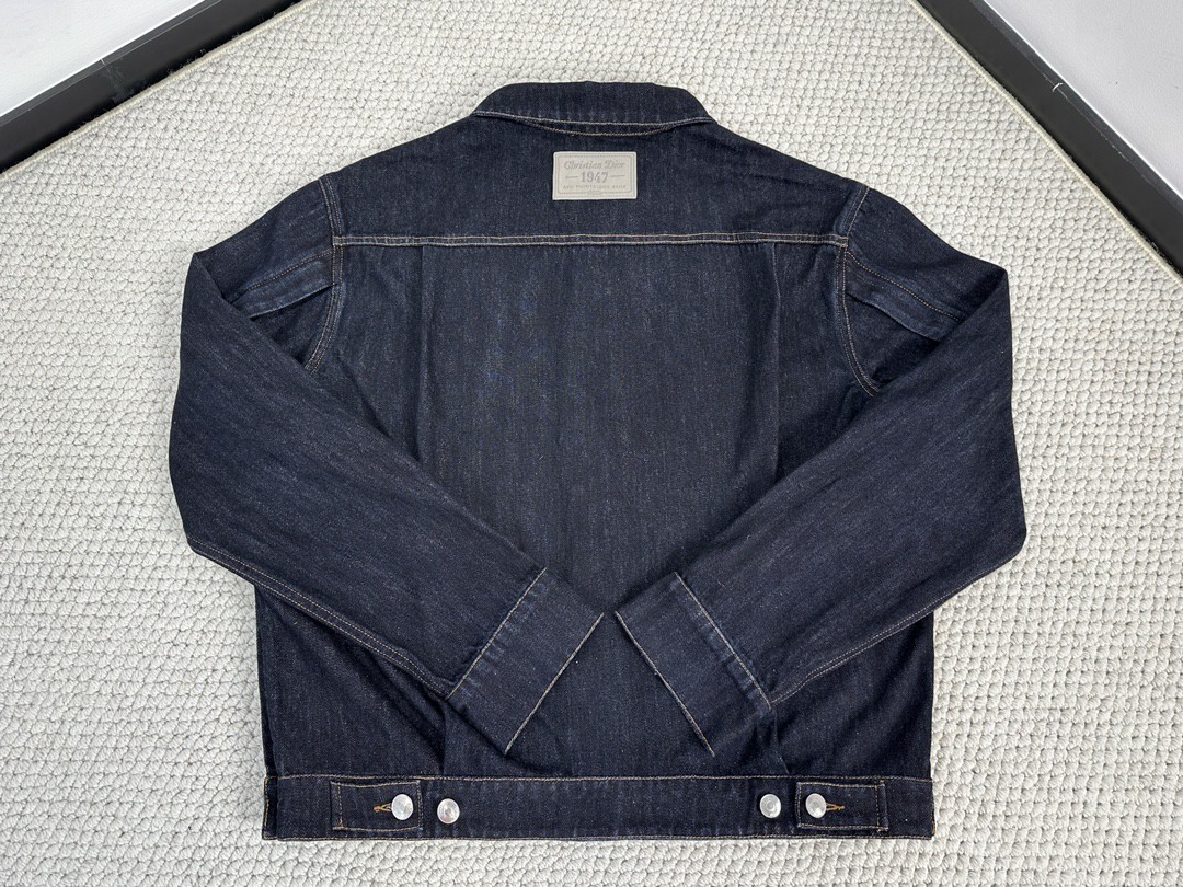 DIOR 迪奥 SS24 明线单排扣牛仔外套 长袖 秋冬款 蓝色 413D484A356X-C540
