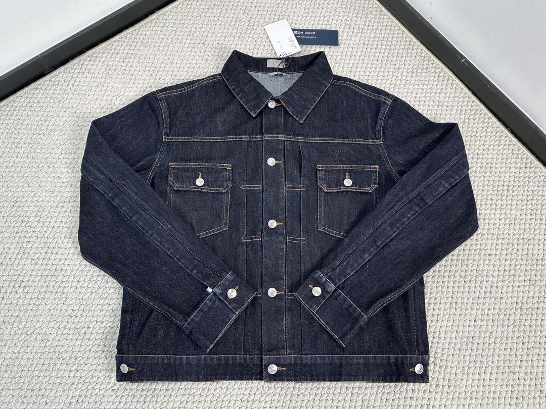 DIOR 迪奥 SS24 明线单排扣牛仔外套 长袖 秋冬款 蓝色 413D484A356X-C540