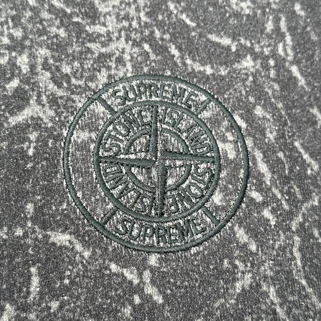 Supreme STONE ISLAND FW23 联名款 WEEK10 HOODED SWEATSHIRT 蜘蛛网印花连帽卫衣 黑色 SUP-FW23-169