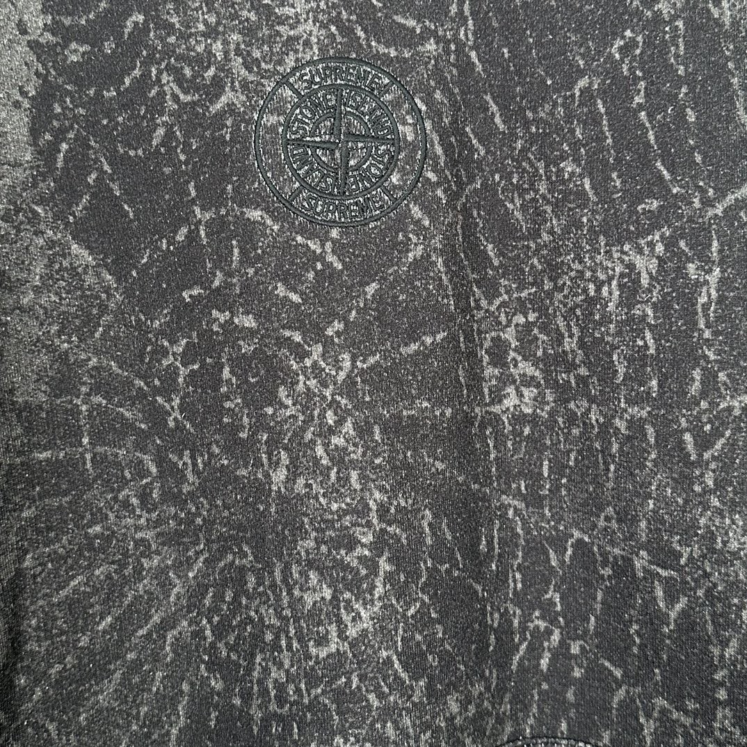 Supreme STONE ISLAND FW23 联名款 WEEK10 HOODED SWEATSHIRT 蜘蛛网印花连帽卫衣 黑色 SUP-FW23-169