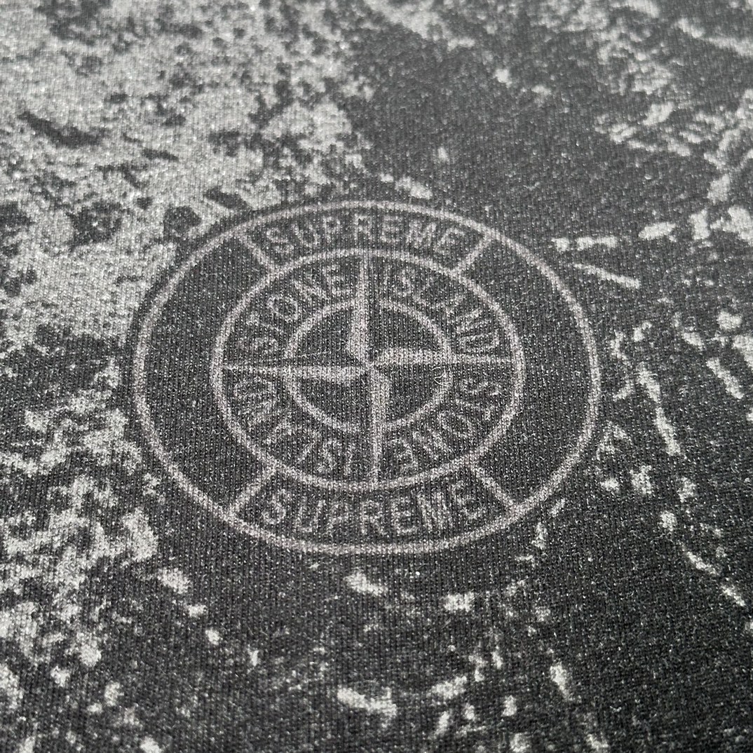 Supreme STONE ISLAND FW23 联名款 蜘蛛网印花圆领短袖 T 恤 夏款 黑色 SUP-FW23-168