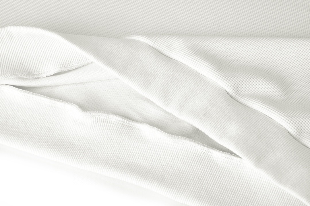 PRADA 普拉达 半拉链华夫格徽标卫衣 长袖 圆领 套头 秋冬卫衣 男女同款 白色