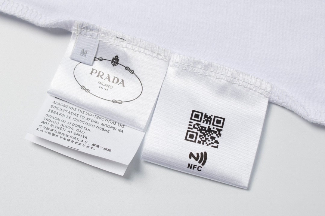 PRADA 普拉达 字母logo徽标圆领 短袖 T恤 男女同款 白色 UJN837S231240-F0009
