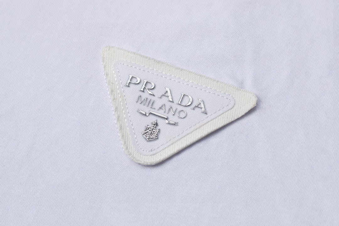 PRADA 普拉达 字母logo徽标圆领 短袖 T恤 男女同款 白色 UJN837S231240-F0009