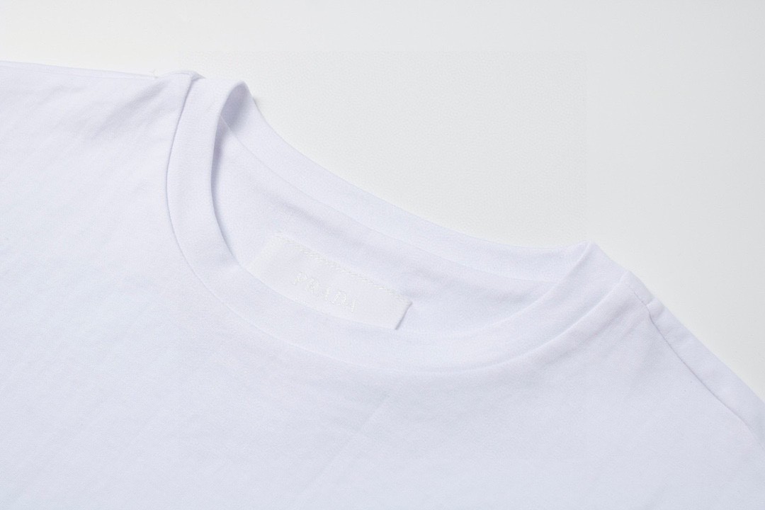 PRADA 普拉达 字母logo徽标圆领 短袖 T恤 男女同款 白色 UJN837S231240-F0009