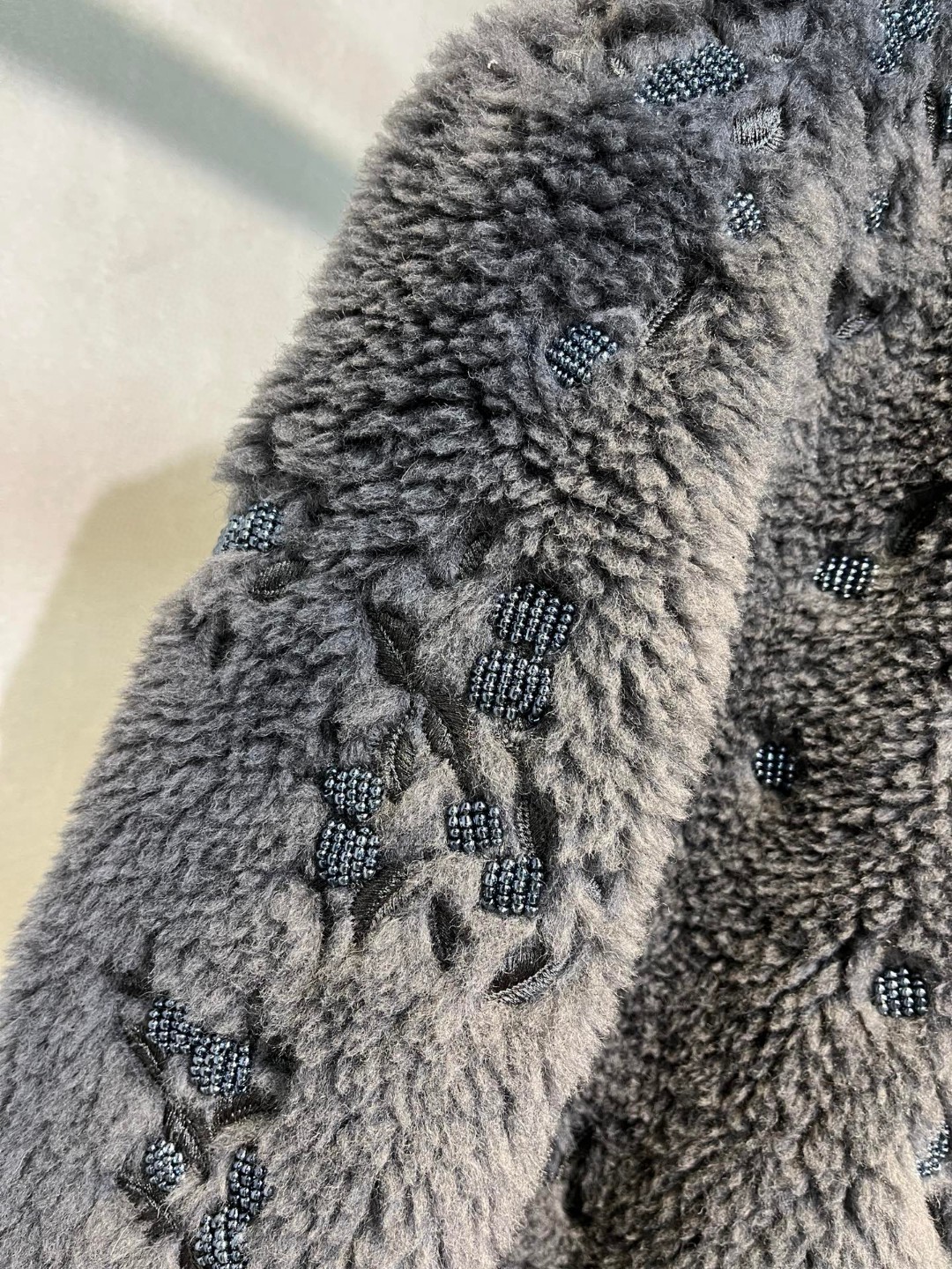 高定系列 Dior 迪奥 植物花卉半拉链立领夹克 卫衣 外套 长袖 保暖 灰色