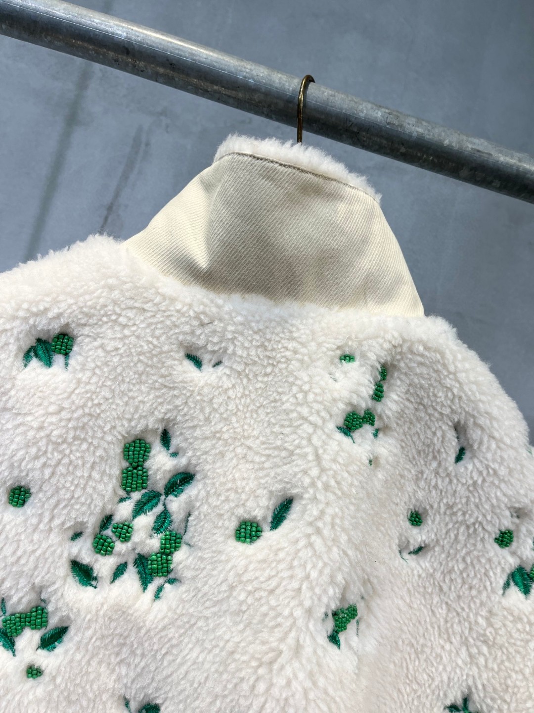 高定系列 Dior 迪奥 植物花卉半拉链立领夹克 卫衣 外套 长袖 保暖 米色