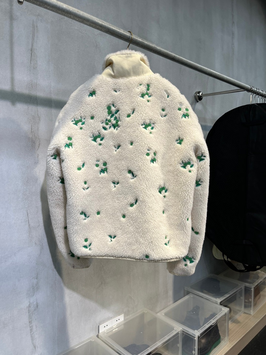 高定系列 Dior 迪奥 植物花卉半拉链立领夹克 卫衣 外套 长袖 保暖 米色