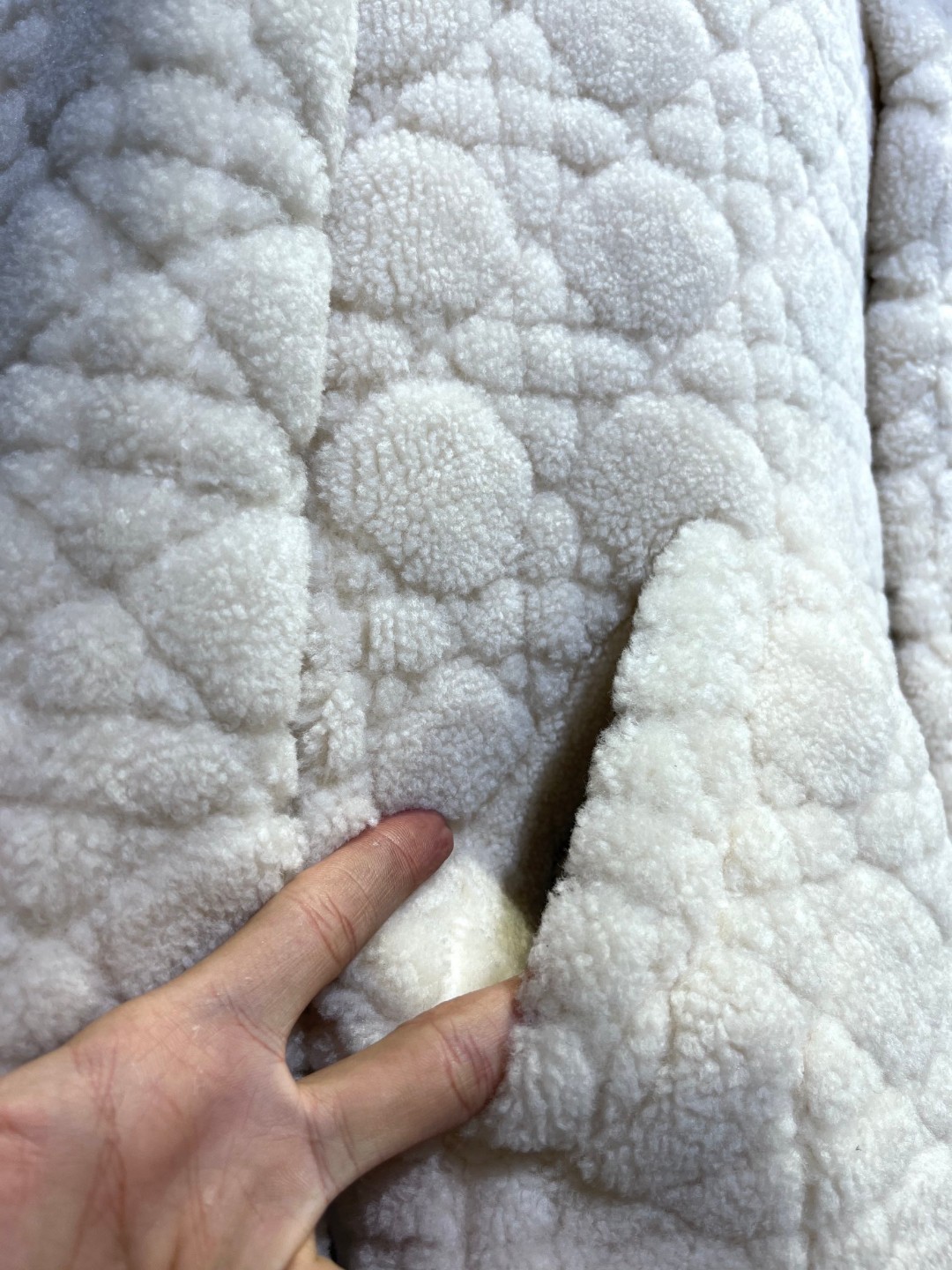 高定系列 Dior 迪奥 菱格缝线羊毛 外套 长袖 保暖 米白色