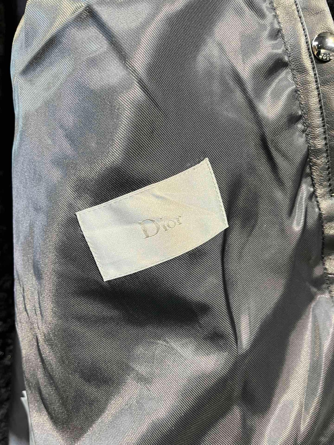 高定系列 Dior 迪奥 摇粒绒拼皮面拉链夹克 外套 长袖 保暖 黑色