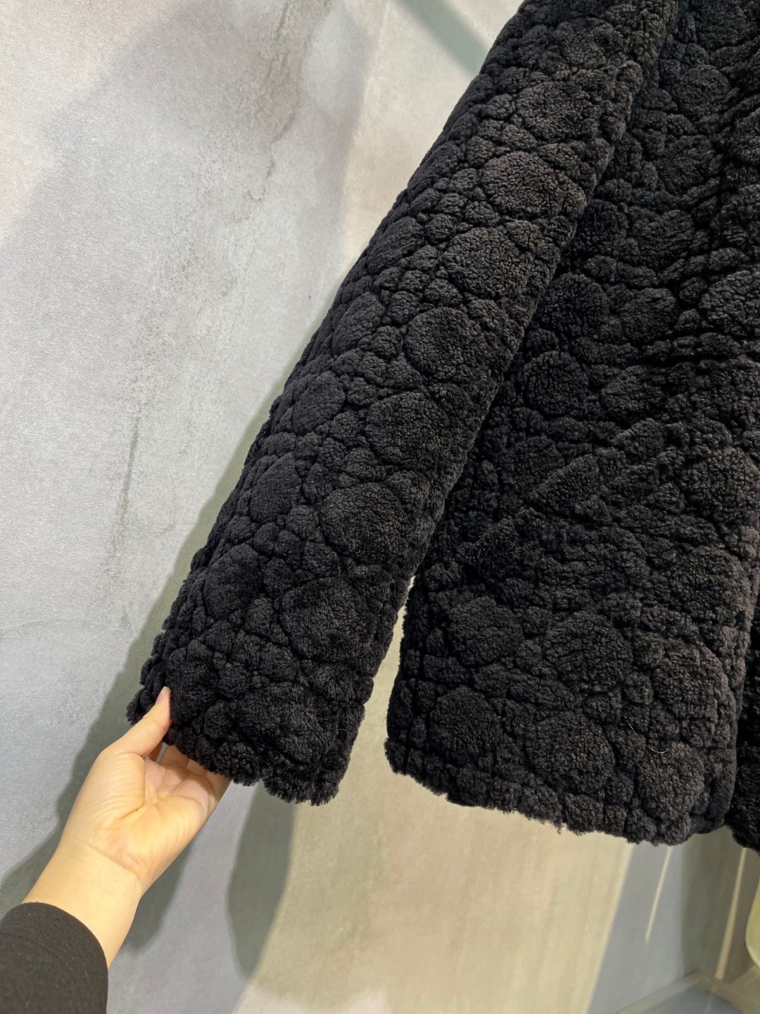 高定系列 Dior 迪奥 菱格缝线羊毛 外套 长袖 保暖 黑色