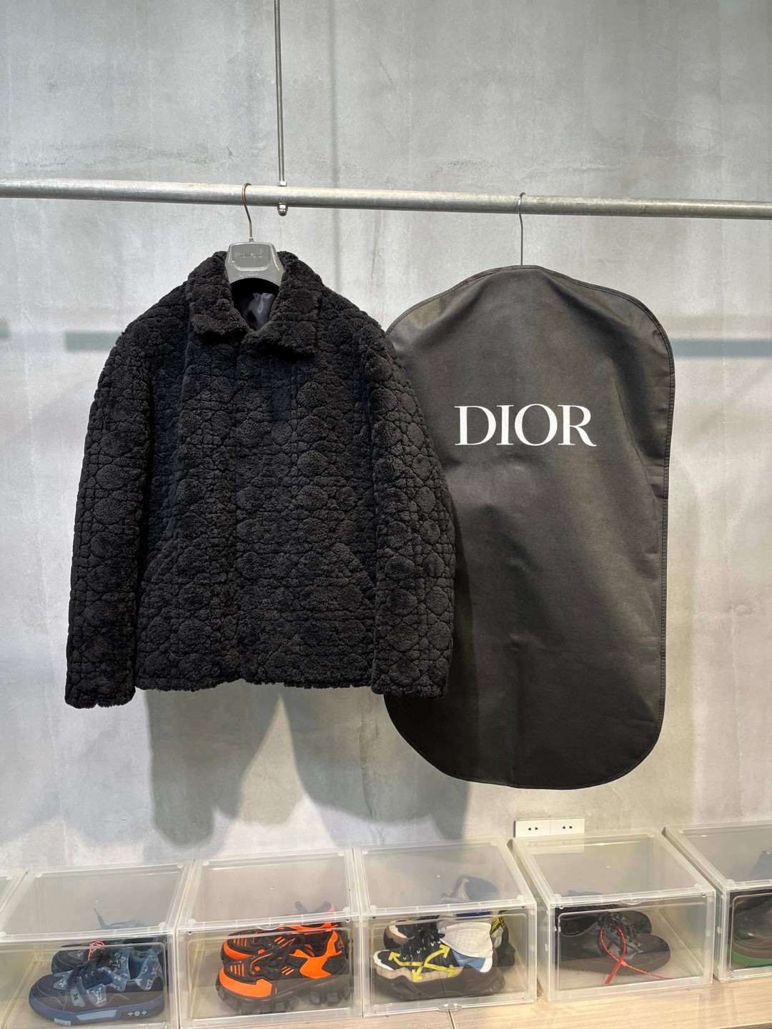 高定系列 Dior 迪奥 菱格缝线羊毛 外套 长袖 保暖 黑色