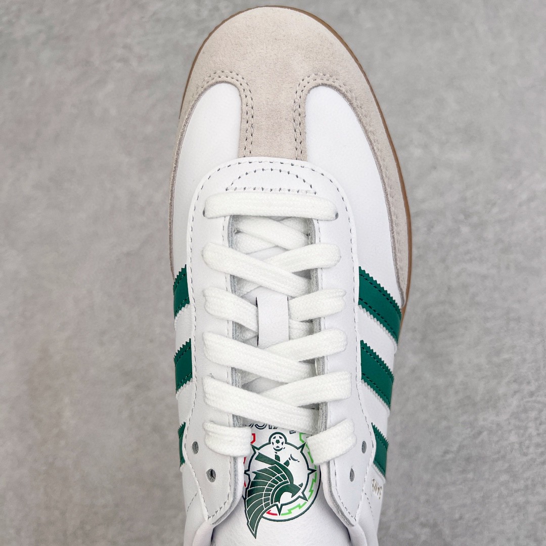 vt头层皮 Adidas Originals Samba OG  低筒 复古板鞋 休闲鞋 男鞋 女鞋 白绿 HQ7036