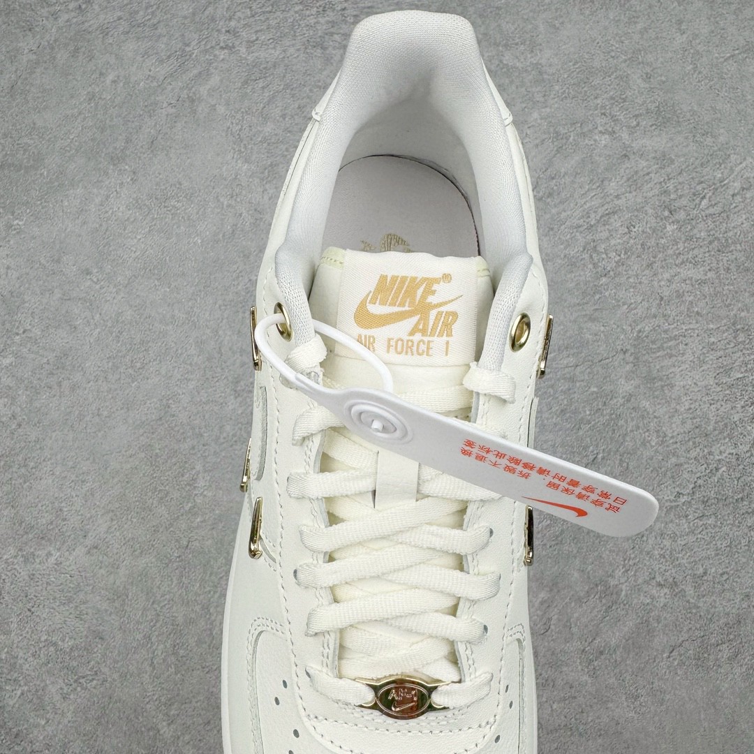 Nike Air Force 1 Low Mini Gold 白金四钩 低筒 板鞋 休闲鞋 防滑耐磨 运动鞋 波鞋 白色 FV3654-111