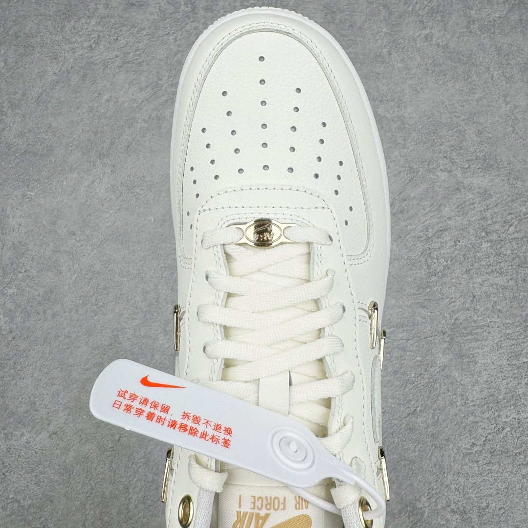 Nike Air Force 1 Low Mini Gold 白金四钩 低筒 板鞋 休闲鞋 防滑耐磨 运动鞋 波鞋 白色 FV3654-111
