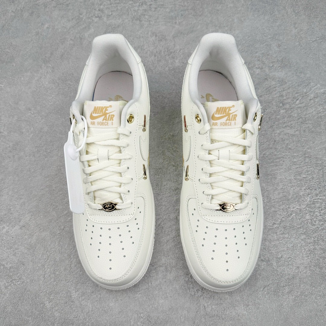 Nike Air Force 1 Low Mini Gold 白金四钩 低筒 板鞋 休闲鞋 防滑耐磨 运动鞋 波鞋 白色 FV3654-111