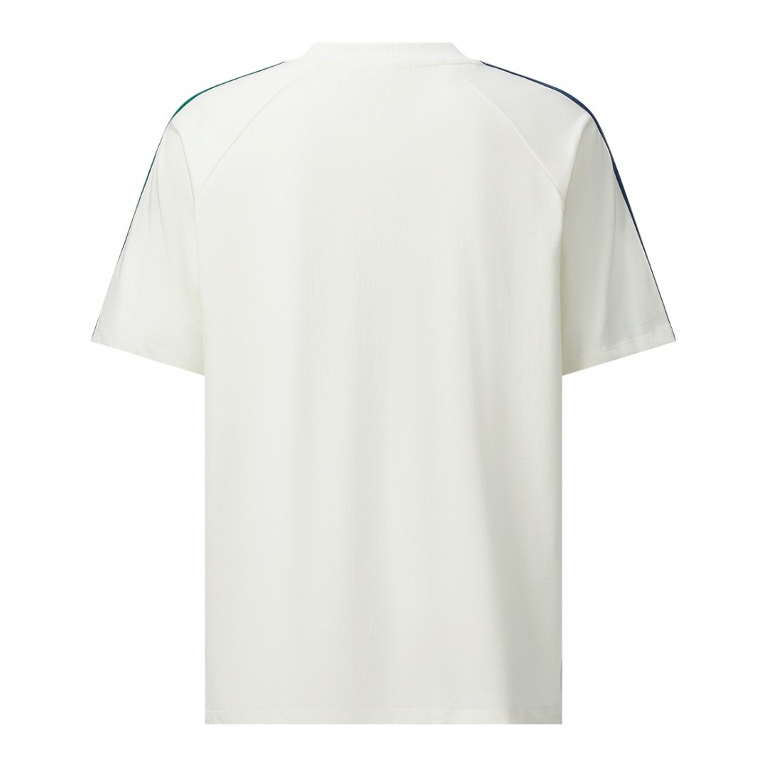 GUCCI 古驰 adidas originals 联名款 SS22 撞色三条纹罗缎印花短袖 T恤 圆领 套头 夏季 白色 692114-XJEK5-9280