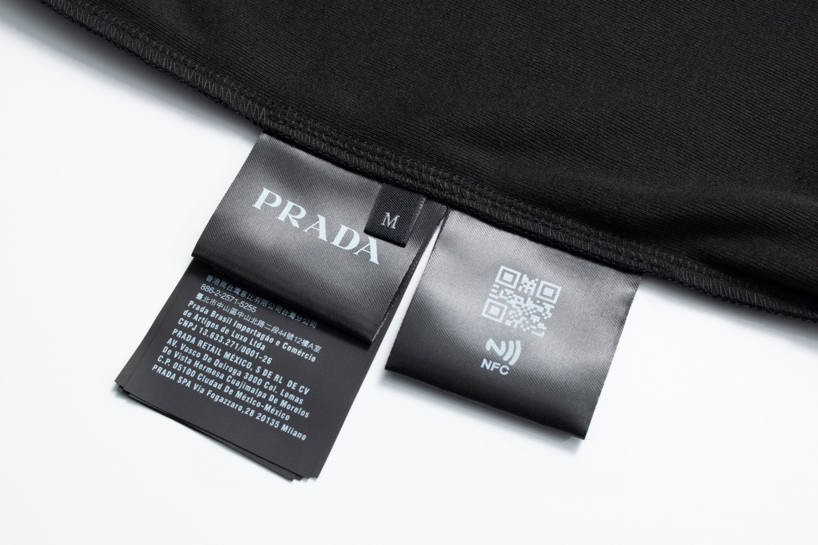 PRADA 普拉达 纯色徽标圆领 短袖 T恤 男女同款 黑色 UJN824-11ZM-F0002-S-222