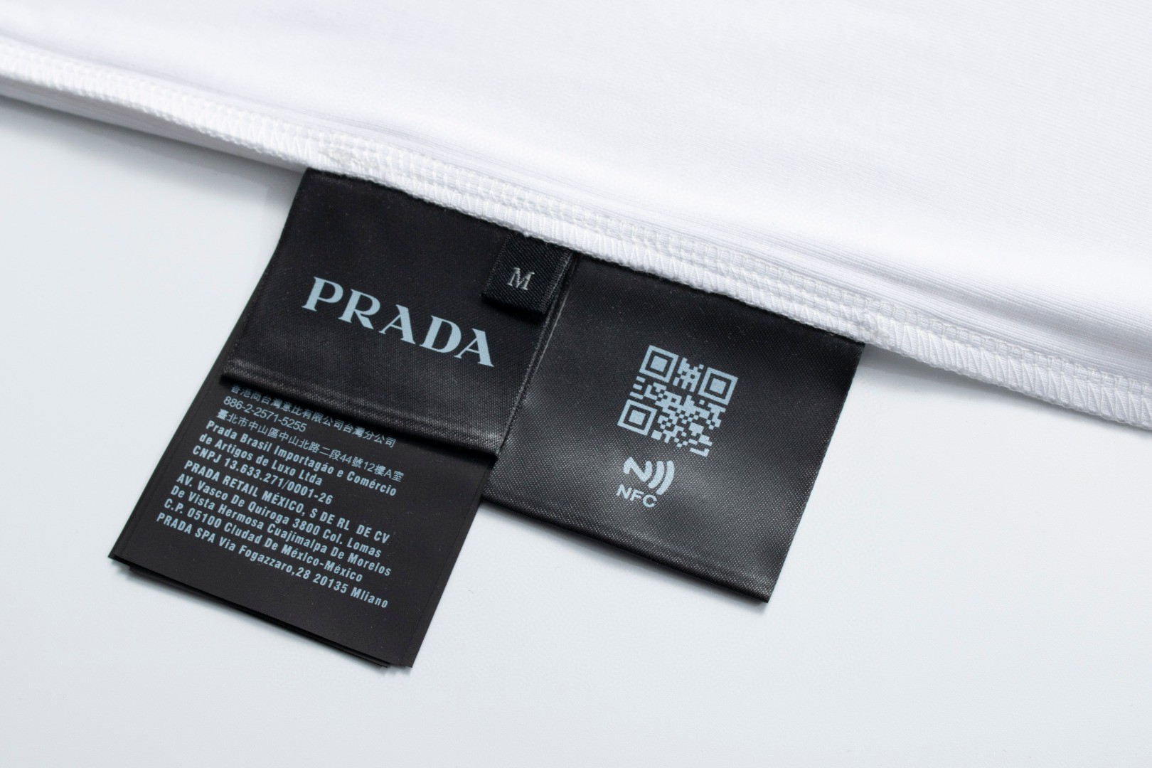 PRADA 普拉达 纯色徽标圆领 短袖 T恤 男女同款 白色 UJN824-11ZM-F0009-S-222