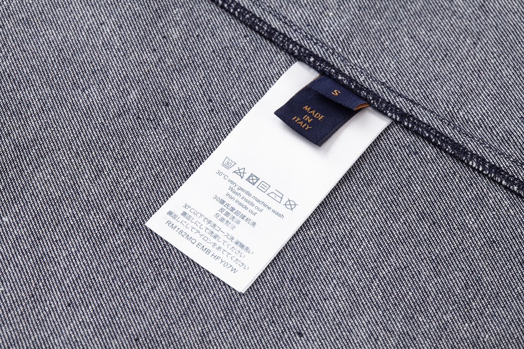 LOUIS VUITTON 路易威登 扎染老花 半袖 牛仔衬衫 短袖 牛仔衣 蓝色 1A8HGH
