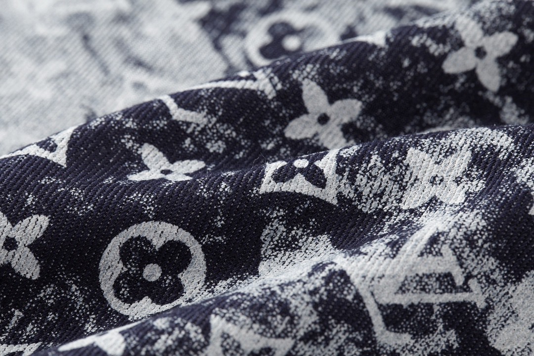 LOUIS VUITTON 路易威登 扎染老花 半袖 牛仔衬衫 短袖 牛仔衣 蓝色 1A8HGH